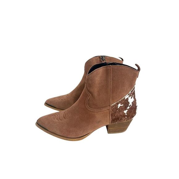 Dingo Women's Western Booties Buck The Rules Snip Toe Tan Size 8 Suede - Picture 8 of 13
